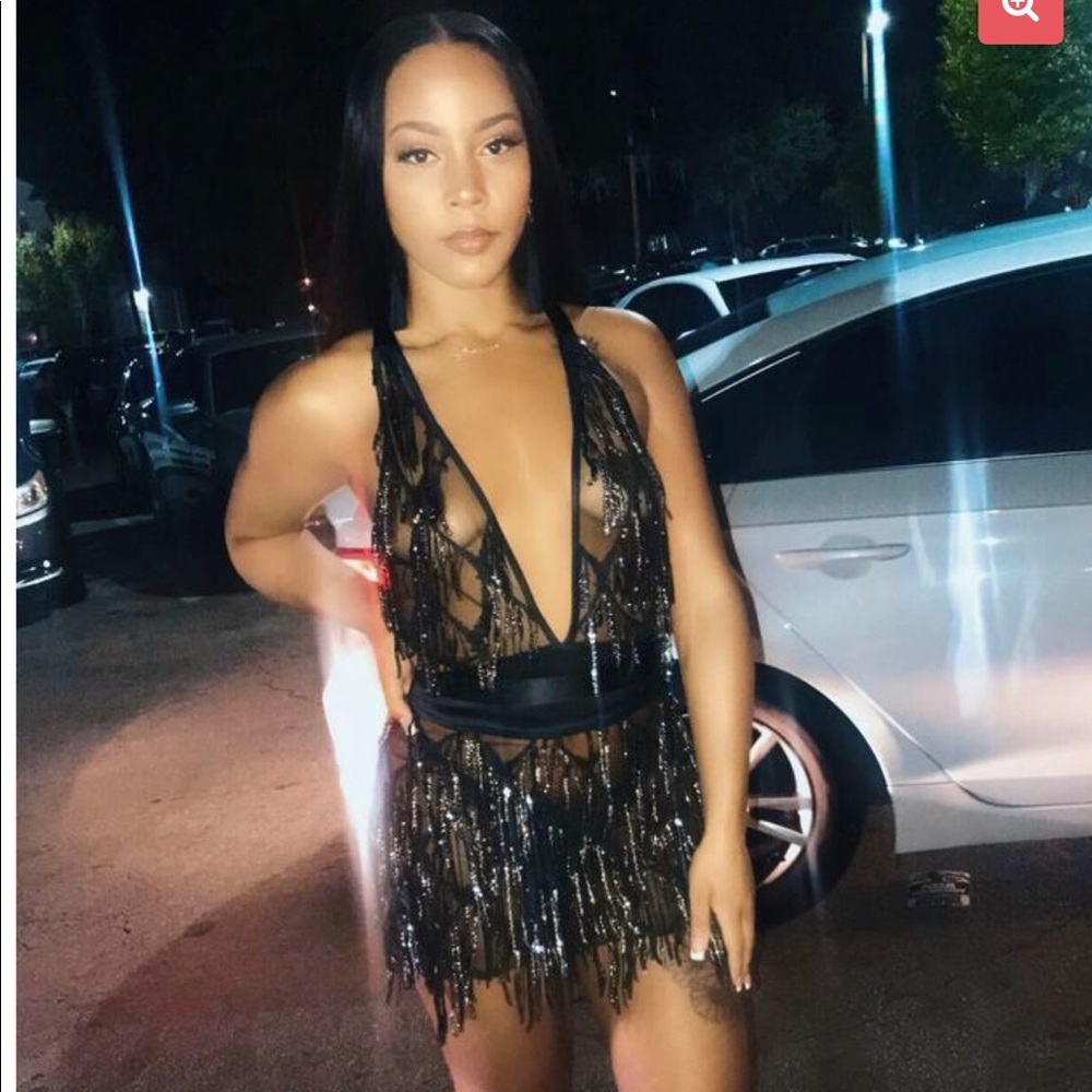 Sexy see through club dress.